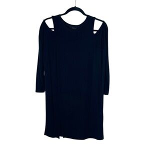 ALLSAINTS Esther Cut Out Shoulder Wool Blend Dress in Black size XS